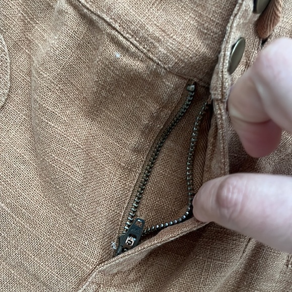 Soft surroundings Wide Leg Linen Cargo Pants Caramel - Picture 5 of 12